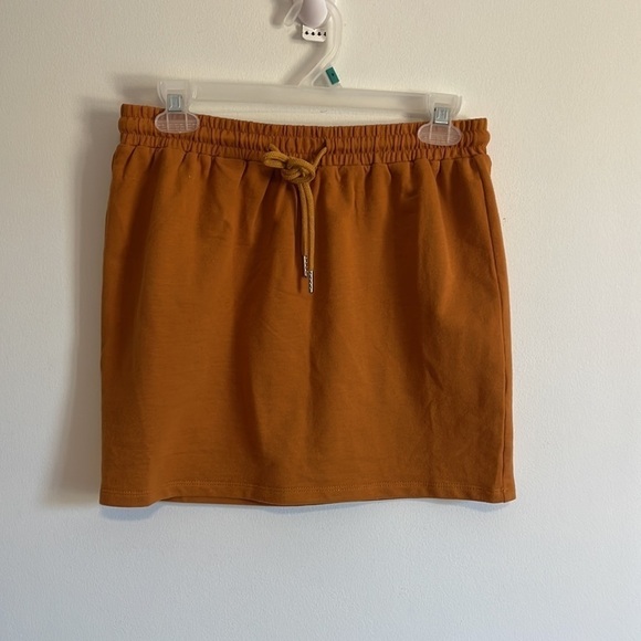 NWT Minimalist Terry Skirt Boutique Mini XS Venus French Camel Yellow Casual - Picture 1 of 12